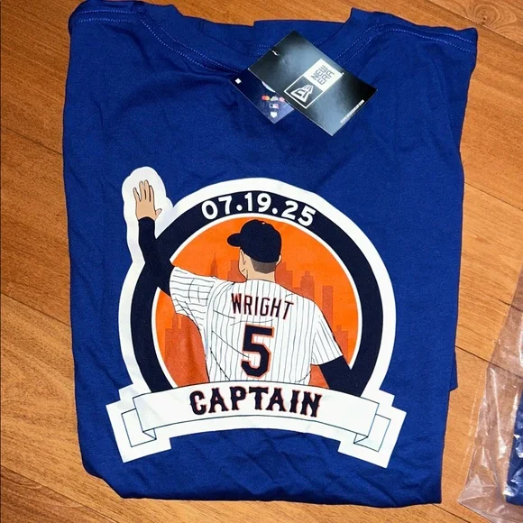 NWT-David Wright New York Mets New Era Retired Player Graphic T-Shirt - Royal - Picture 5 of 6